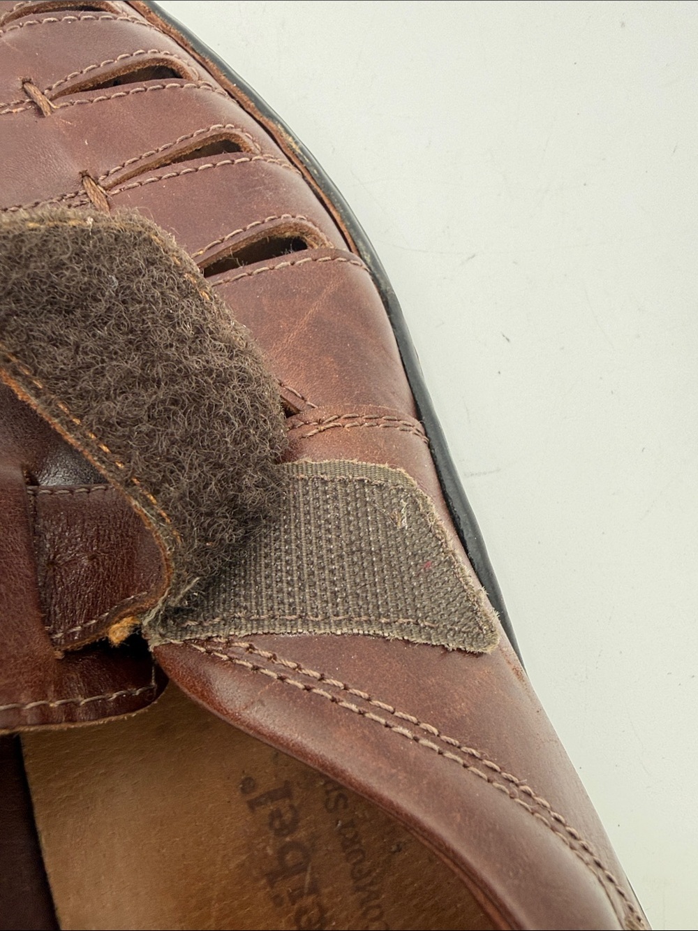 Josef Seibel Men  Dark Brown Leather Slip-On Fisherman 44 Loafers vintage retro - Picture 8 of 10